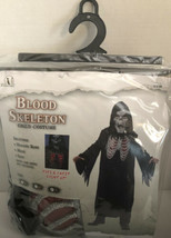 Blood Skeleton Child Costume Kids Size Large Light Up Eyes And Chest New - £23.70 GBP