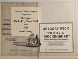 1963 Magazine Movie Ad To Kill a Mockingbird Gregory Peck Radio City Music Hall - £21.07 GBP