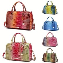 Luxury Design Crocodile Pattern Handbag, Retro Genuine Leather Purse For... - £54.88 GBP