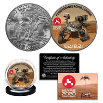 Mars 2020 Perseverance Rover Landing Nasa Genuine Ike Eisenhower Dollar Us Coin - £9.56 GBP