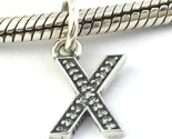 Authentic PANDORA Initial Letter X Dangle Charm, Sterling Silver, 791336... - $28.49