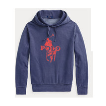 Polo Ralph Lauren Men&#39;s Long Sleeve POLO 67 Big Pony Fleece Pullover Hoodie Navy - $98.12