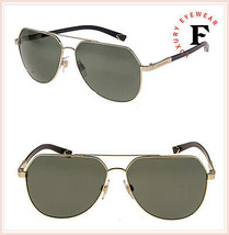 Dolce &amp; Gabbana Basalto 2133 Black 18K Gold Plated Polarized Sunglasses DG2133K - £465.97 GBP