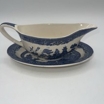 Johnson Bros. England - WILLOW Gravy Server with serving plate set- Blue Willow - £40.86 GBP