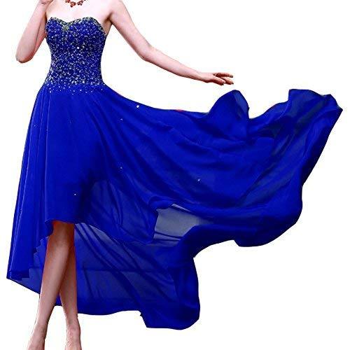 Kivary Women's Beaded High Low Chiffon Formal Prom Dresses Evening Gowns Sweethe