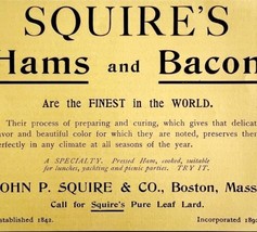 Squire&#39;s Hams And Bacon 1894 Advertisement Victorian Finest Food 2 ADBN1h - £13.98 GBP