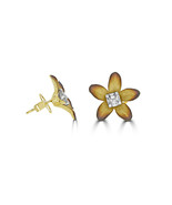 Real Fine 0.44ct Natural Diamond Earrings 18K White Gold G Color VS2 Flower - £1,620.48 GBP