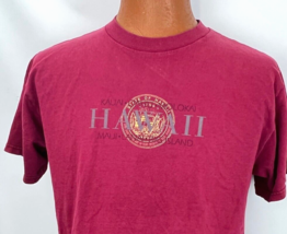 Vintage State Of Hawaii T Shirt L Kauai Oahu Molokai Maui Lanai Big Island Red - £19.97 GBP