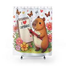 Capybara Holding Pencil and Notepad with I Love Capybaras, Cute Rodent Surrounde - £49.87 GBP