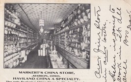 Vtg Postcard Markert&#39;s China Store Marion Ohio Interior Early 1900s Undivided - £12.56 GBP