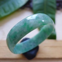 Grade A Untreated Icy Green Jadeite Emerald Jade Bangle Bracelet 53MM Ce... - $500.99