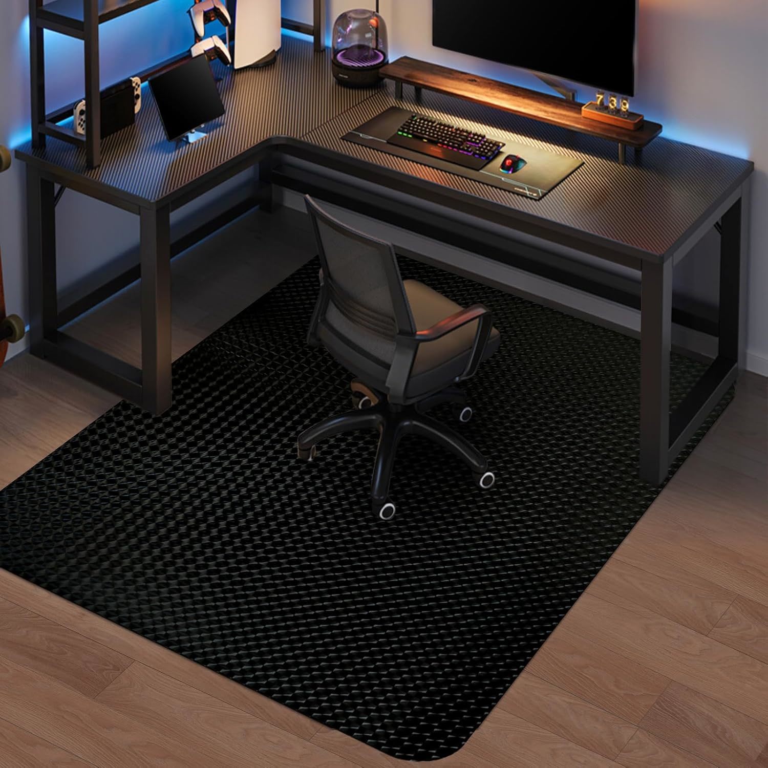 Vicwe Gaming Chair Mat For Hardwood Floor, 63&quot;×51&quot; Large Office Chair, B... - $61.94