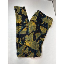 LuLaRoe Leggings World Travel Continents Yellow Blue Black Size Tall &amp; C... - $408.81 MXN