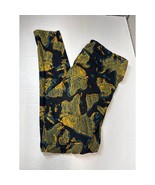LuLaRoe Leggings World Travel Continents Yellow Blue Black Size Tall &amp; C... - $408.81 MXN
