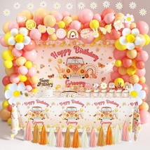 165pc Groovy Birthday Shower Party Decoration Kit Pack Retro Hippie Boho Daisy - £15.65 GBP