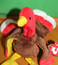 Ty Beanie Babies Gobbles Turkey Stuffed Animal Thanksgiving Toy With Tag 1996 - £15.47 GBP