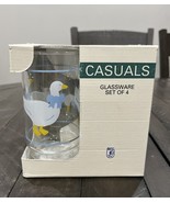 Luminarc Arc Country Goose Glasses Set of 4 Blue Ribbon Drinking Cups Tu... - $39.59