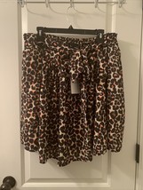 Who What Wear Women&#39;s Leopard Print Skirt Lined w/Attached Waist Belt Si... - $40.99