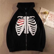  print street zipper hoodie women 2021 y2k loose fashion trend hip hop Harajuku  - £92.39 GBP