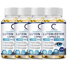 4 Bottle Supplement Eye Health Lutein &amp; Zeaxanthin Eye Strain Support - £71.92 GBP