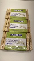 Laundry Essentials Natural Wood Clothespins New Lot Of 3x 36ea - £7.85 GBP