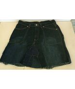 vintage patch work skirt made from  carpentar jeans big pockets frayed e... - $400.85 MXN