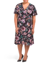 New Donna Morgan Black Floral Belted Dress Size 22 W Women - £42.25 GBP