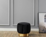 SAFAVIEH Couture Collection Maxine Glam Black Velvet/Gold Channel Tufted... - $530.99