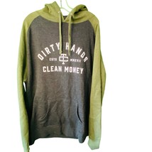 Troll Clothing Dirty Hands Clean Money Gray/Green pullover Sweatshirt Size 2X - £46.38 GBP