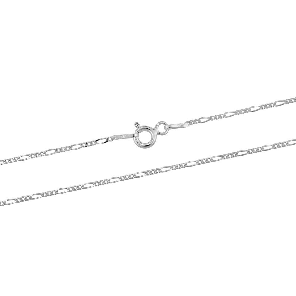 Classic Statement 1mm Plain Figaro Chain 18-inch Sterling Silver Necklace - $15.43