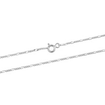 Classic Statement 1mm Plain Figaro Chain 18-inch Sterling Silver Necklace - £12.40 GBP