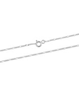 Classic Statement 1mm Plain Figaro Chain 18-inch Sterling Silver Necklace - £12.13 GBP