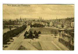 Zurich Switzerland Tonhalle Platz Postcard 1900&#39;s  - $11.88