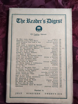 Reader&#39;s Digest July 1926 Charles W. Eliot Frank R. Kent Soichiro Asano - £36.69 GBP