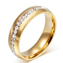 YANHUI Never Fade 6mm Classic Wedding Ring for Men Women Gold/White Gold Color S - £9.59 GBP