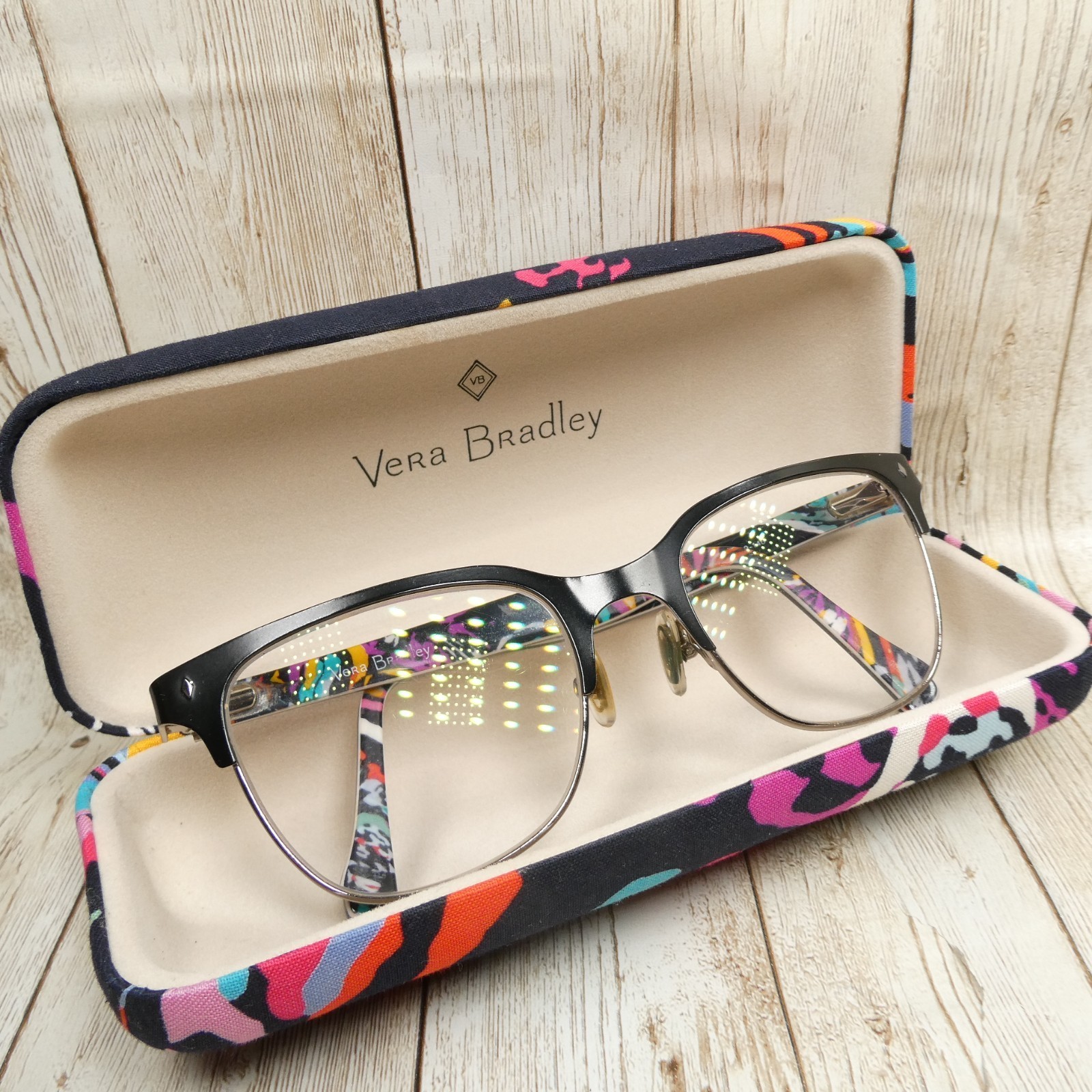 Vera Bradley Brynn Black Eyeglasses FRAMES w/Case - Butterfly Flutter 51-19-140 Item image 3
