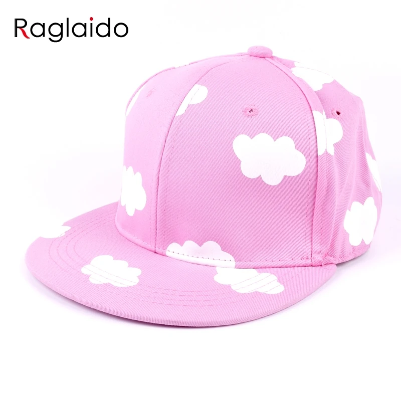 ladies hip hop hats pink and blue clouds in summer fresh and cute casual - £11.27 GBP