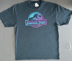 Jurassic Park Grey T-Shirt XXLT Blue &amp; Purple Classic Jurassic Park Logo - $16.99