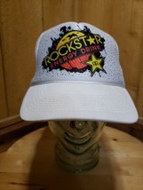 Rockstar Energy Drink White Mesh Snapback Trucker Hat High Profile Foam ... - £14.30 GBP