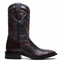 MISSOURI Genuine Snake Skin Cowboy Boot from the Western Collection BlackCherry image 2