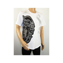Men LAVERITA European Fashion Crew Shirt Rhine Stones Medusa 94491 White image 8