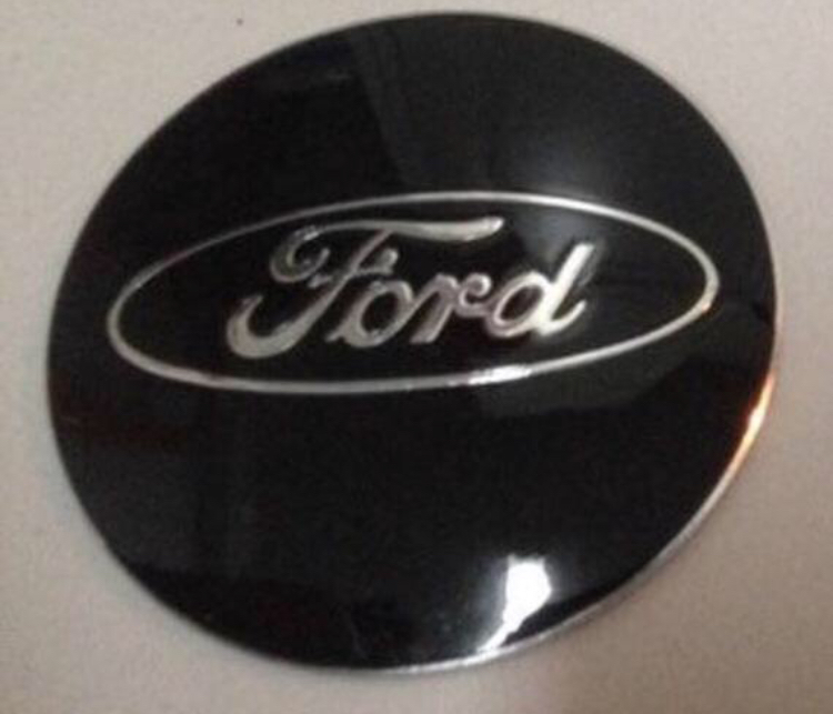 4un- car wheel center cap stickers - FORD Black&SILVER 68mm/2.68in Domed