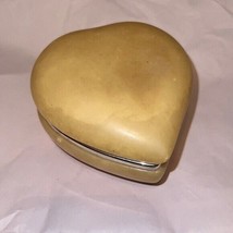 Vintage Alabaster Heart Shape Hinged Lid Trinket Box/Jewelry Box - £23.98 GBP