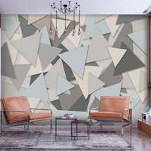 Tiptophomedecor Peel and Stick Wallpaper Wall Mural - Geometric Abstract Triangl - £48.70 GBP+