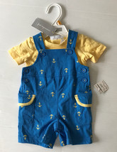First Impressions Baby Boy Knit Shortalls Anchor - Blue - 0-3 mo - NWT - £6.40 GBP