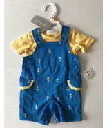 First Impressions Baby Boy Knit Shortalls Anchor - Blue - 0-3 mo - NWT - $7.99