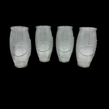 Football Shaped Drinking Glass Oval Shape or 6.75&quot; Vase 22 oz Set of 4 New - £21.74 GBP