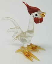 Figurine Rooster Chicken Small Handmade Minimalist Resin Vintage  - $15.15