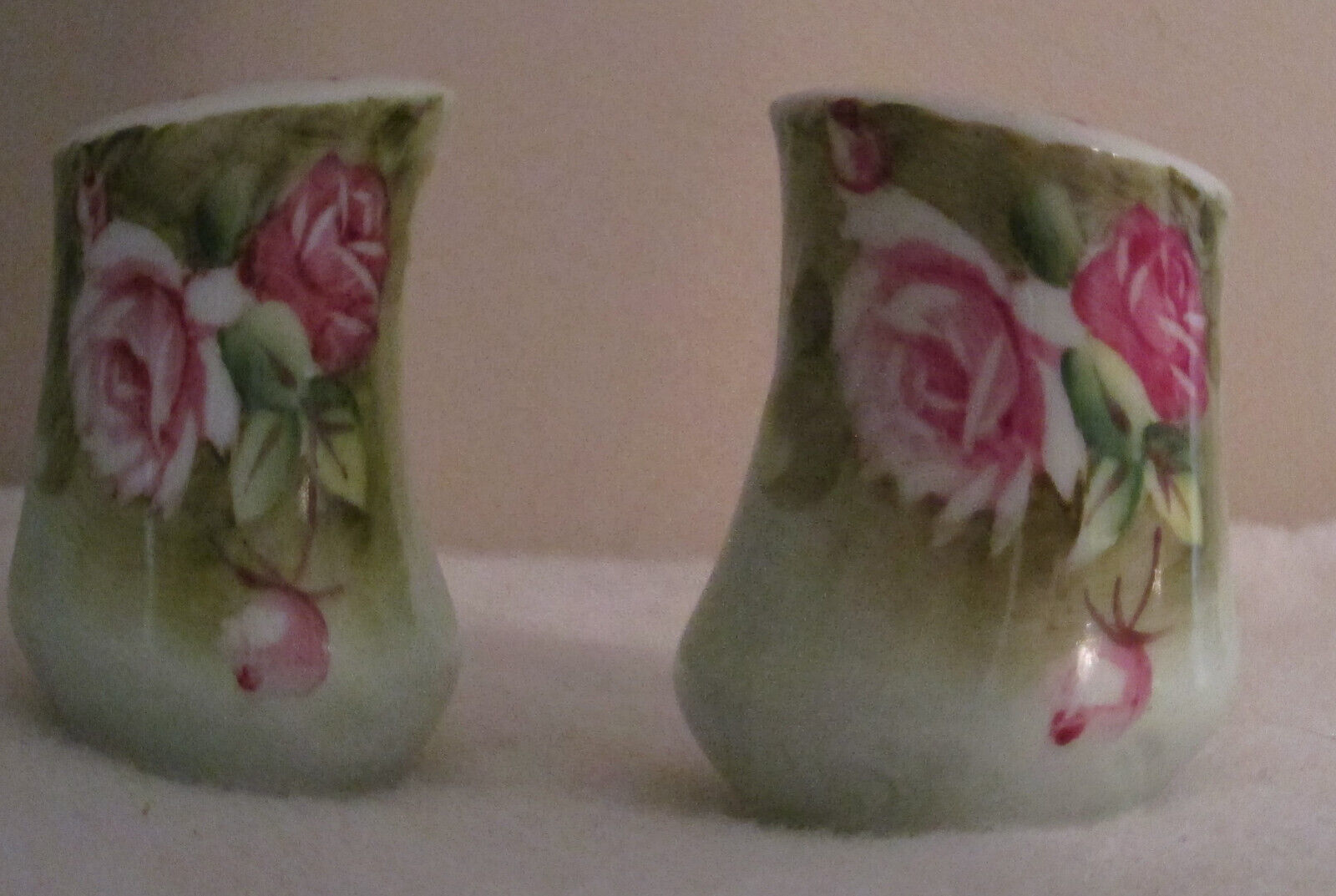 Vintage Lefton Hand Painted Salt & Pepper Shakers Heritage Cabbage Rose - £11.06 GBP