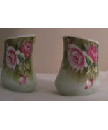 Vintage Lefton Hand Painted Salt &amp; Pepper Shakers Heritage Cabbage Rose - £11.32 GBP